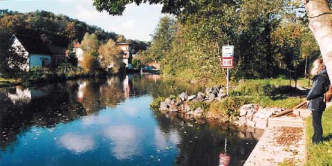 Anlegestelle . Werra-Wasserwandern